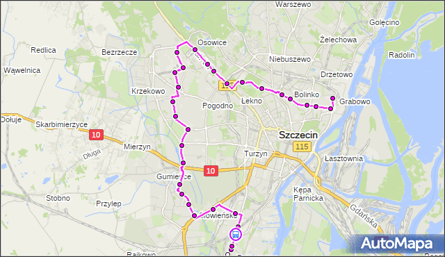 Rozkład jazdy autobusu 53 na przystanku Pomorzany 32. ZDiTM Szczecin na mapie Targeo