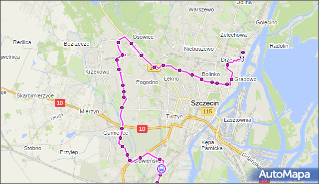 Rozkład jazdy autobusu 53 na przystanku Frysztacka 21. ZDiTM Szczecin na mapie Targeo