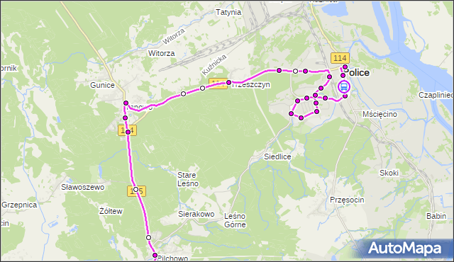 Rozkład jazdy autobusu 103 na przystanku Police Mazurska Kościół 11. ZDiTM Szczecin na mapie Targeo