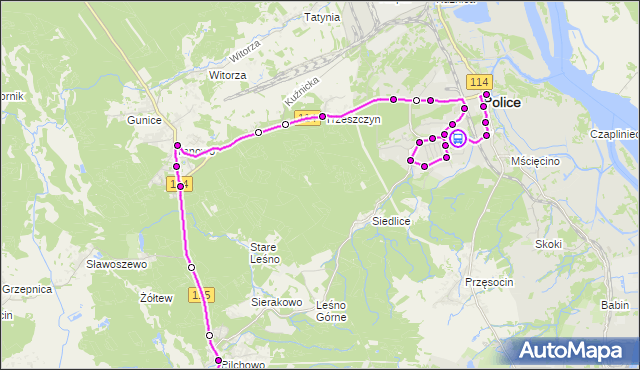 Rozkład jazdy autobusu 103 na przystanku Police Przybora 11. ZDiTM Szczecin na mapie Targeo