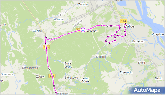 Rozkład jazdy autobusu 103 na przystanku Trzeszczyn 11. ZDiTM Szczecin na mapie Targeo