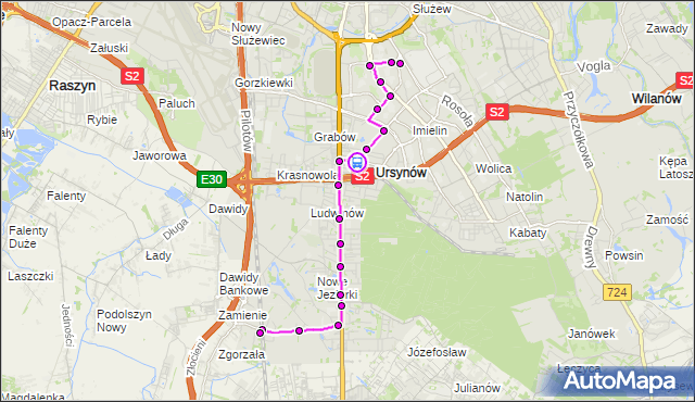 Rozkład jazdy autobusu 209 na przystanku CH Ursynów 02. ZTM Warszawa na mapie Targeo