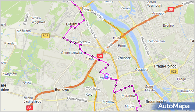 Rozkład jazdy autobusu N41 na przystanku PKP Powązki 01. ZTM Warszawa na mapie Targeo