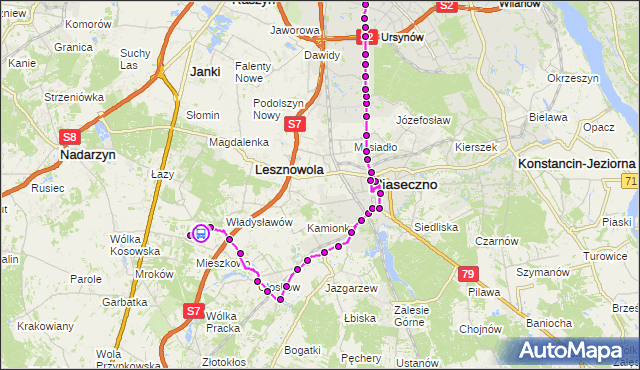 Rozkład jazdy autobusu 727 na przystanku Cm.Południowy-Brama Wsch. 01. ZTM Warszawa na mapie Targeo