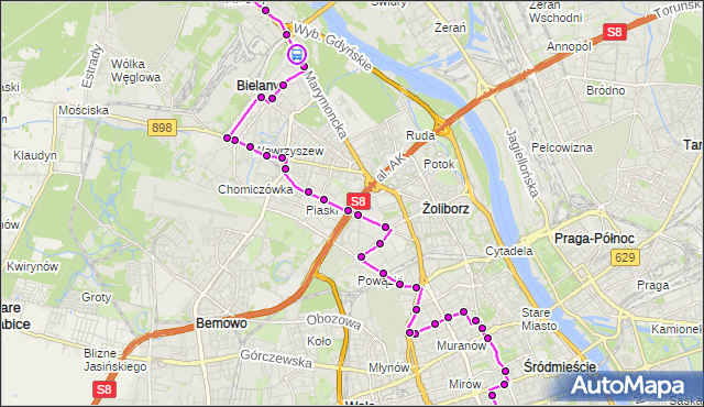 Rozkład jazdy autobusu N41 na przystanku Cm.Włoski 02. ZTM Warszawa na mapie Targeo