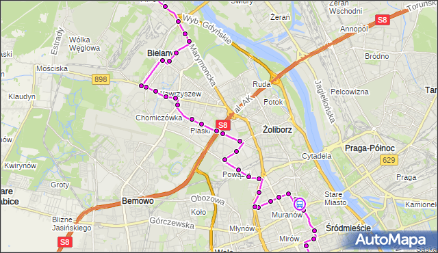 Rozkład jazdy autobusu N41 na przystanku Metro Ratusz-Arsenał 02. ZTM Warszawa na mapie Targeo