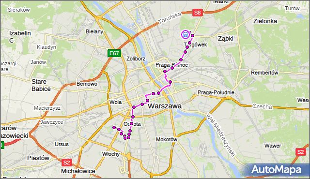 Rozkład jazdy autobusu 512 na przystanku Czerwińska 02. ZTM Warszawa na mapie Targeo