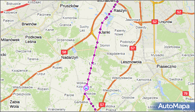 Rozkład jazdy autobusu 728 na przystanku Leszczynka 01. ZTM Warszawa na mapie Targeo