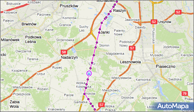 Rozkład jazdy autobusu 728 na przystanku Marysin 01. ZTM Warszawa na mapie Targeo