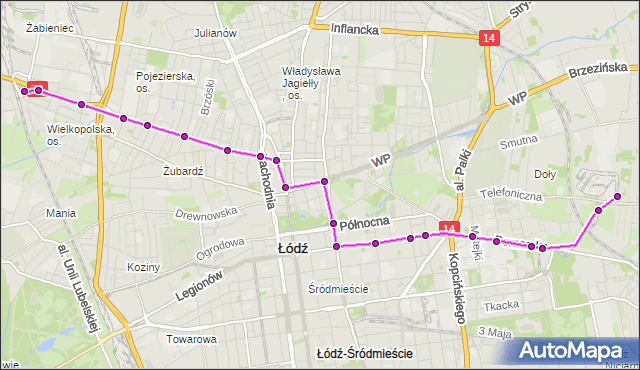 Rozkład jazdy tramwaju 5 na przystanku Pomorska - CKD szpital. MPKLodz na mapie Targeo