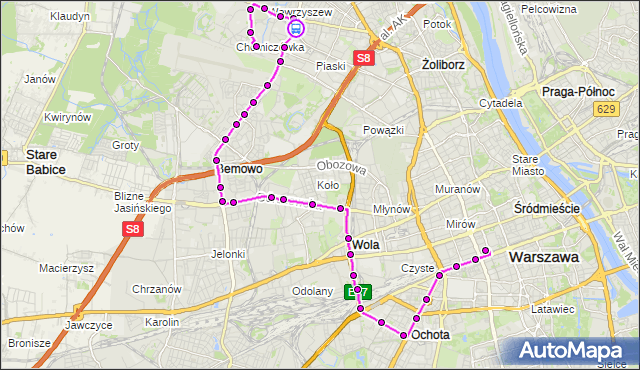 Rozkład jazdy autobusu N43 na przystanku al.Reymonta 06. ZTM Warszawa na mapie Targeo