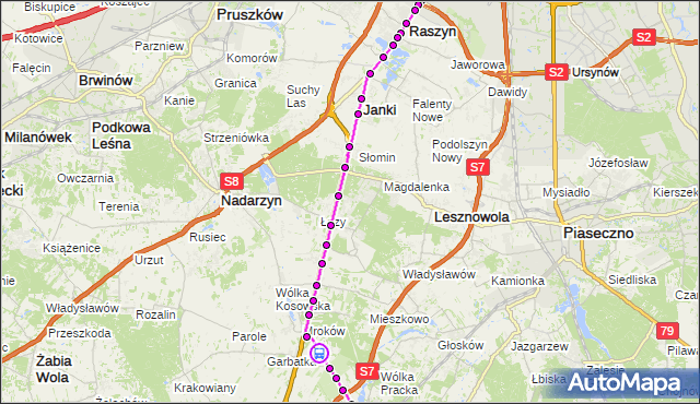 Rozkład jazdy autobusu 728 na przystanku Brzozowa 02. ZTM Warszawa na mapie Targeo
