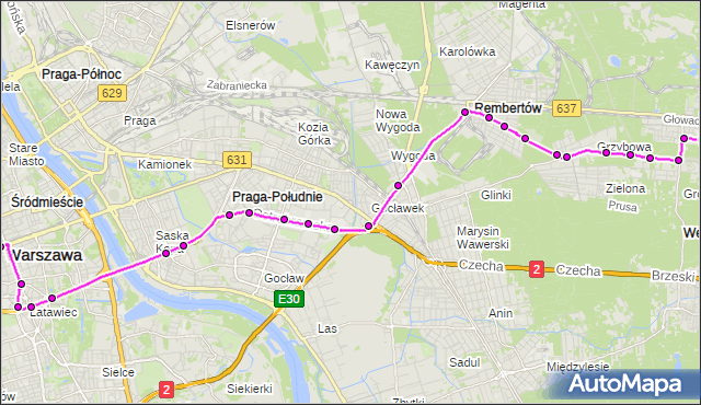 Rozkład jazdy autobusu 514 na przystanku Chodkiewicza 01. ZTM Warszawa na mapie Targeo