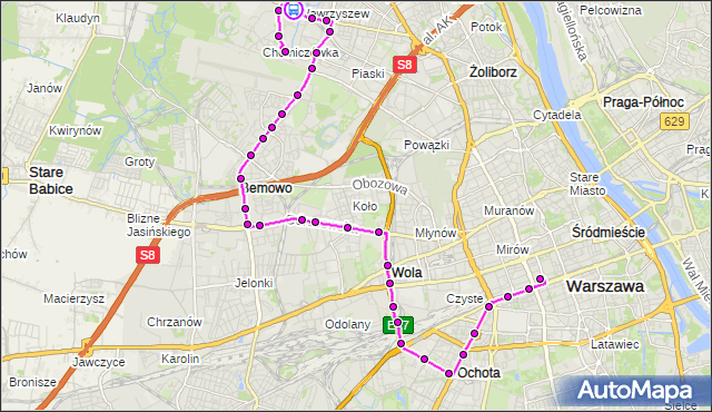 Rozkład jazdy autobusu N43 na przystanku Cm.Wawrzyszewski 02. ZTM Warszawa na mapie Targeo