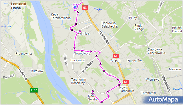 Rozkład jazdy autobusu 211 na przystanku Dąbrówka Wiślana 01. ZTM Warszawa na mapie Targeo