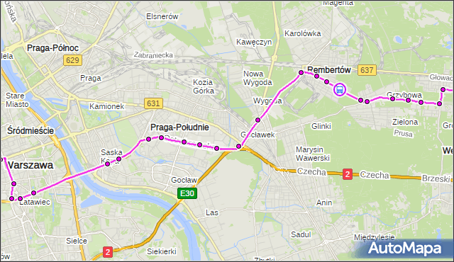 Rozkład jazdy autobusu 514 na przystanku Instruktorska 01. ZTM Warszawa na mapie Targeo