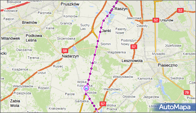 Rozkład jazdy autobusu 728 na przystanku Leszczynka 02. ZTM Warszawa na mapie Targeo