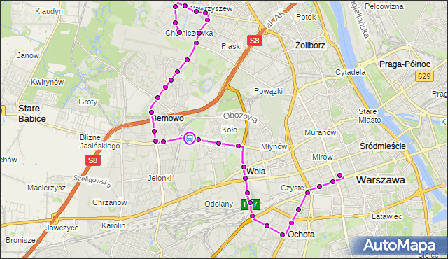 Rozkład jazdy autobusu N43 na przystanku Metro Ulrychów 02. ZTM Warszawa na mapie Targeo