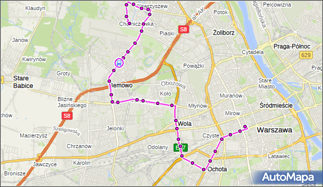 Rozkład jazdy autobusu N43 na przystanku Pirenejska 01. ZTM Warszawa na mapie Targeo