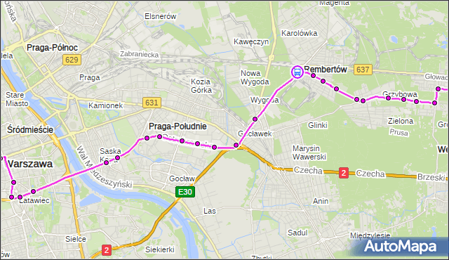 Rozkład jazdy autobusu 514 na przystanku PKP Rembertów 01. ZTM Warszawa na mapie Targeo