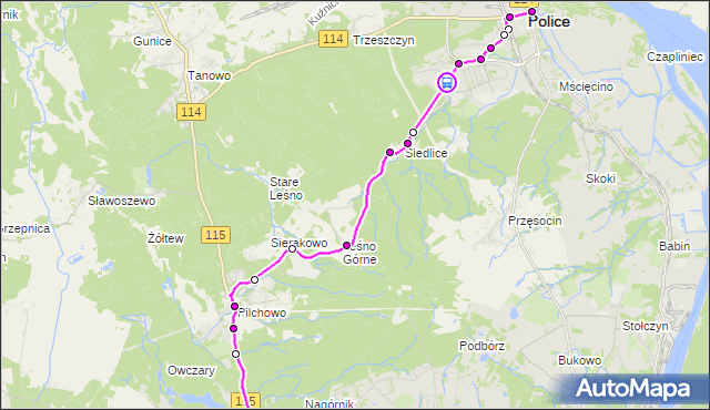 Rozkład jazdy autobusu 106 na przystanku Police Osiedle Chemik 32. ZDiTM Szczecin na mapie Targeo