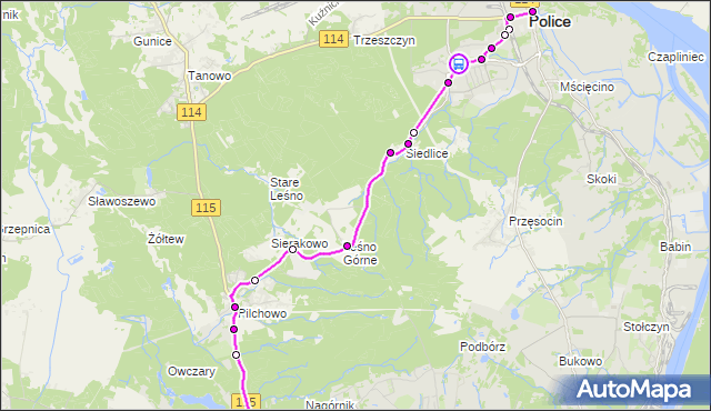Rozkład jazdy autobusu 106 na przystanku Police Wyszyńskiego 11. ZDiTM Szczecin na mapie Targeo