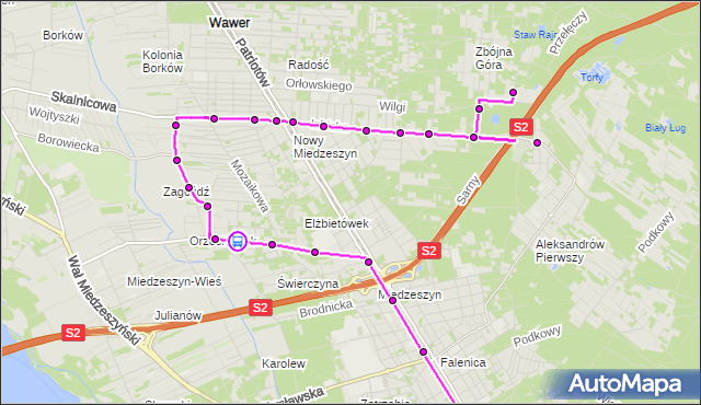 Rozkład jazdy autobusu 161 na przystanku Majerankowa 01. ZTM Warszawa na mapie Targeo