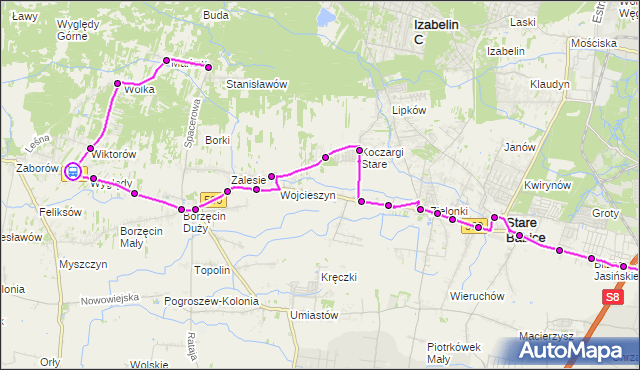 Rozkład jazdy autobusu 729 na przystanku Topolowa 01. ZTM Warszawa na mapie Targeo