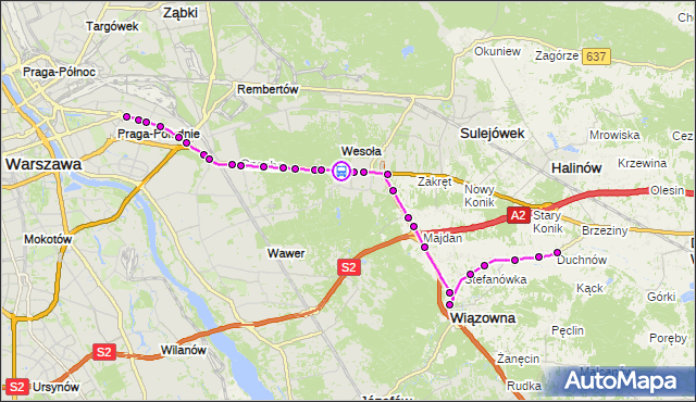 Rozkład jazdy autobusu 730 na przystanku 1.Praskiego Pułku 02. ZTM Warszawa na mapie Targeo