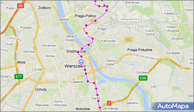 Rozkład jazdy autobusu 162 na przystanku Książęca 02. ZTM Warszawa na mapie Targeo