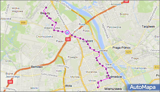Rozkład jazdy autobusu N44 na przystanku Metro Słodowiec 04. ZTM Warszawa na mapie Targeo