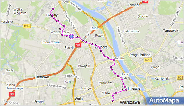 Rozkład jazdy autobusu N44 na przystanku Perzyńskiego 02. ZTM Warszawa na mapie Targeo