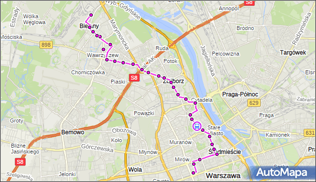 Rozkład jazdy autobusu N44 na przystanku pl.Krasińskich 02. ZTM Warszawa na mapie Targeo