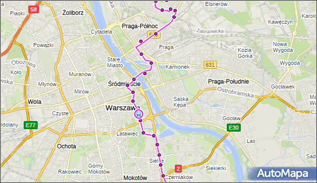 Rozkład jazdy autobusu 162 na przystanku Śniegockiej 02. ZTM Warszawa na mapie Targeo