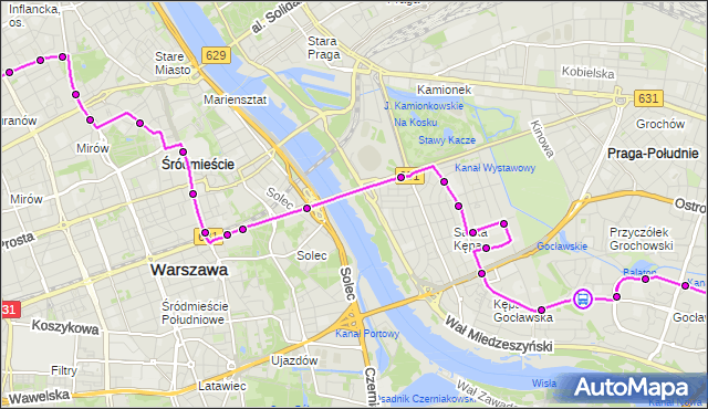 Rozkład jazdy autobusu 111 na przystanku Wał Gocławski 01. ZTM Warszawa na mapie Targeo