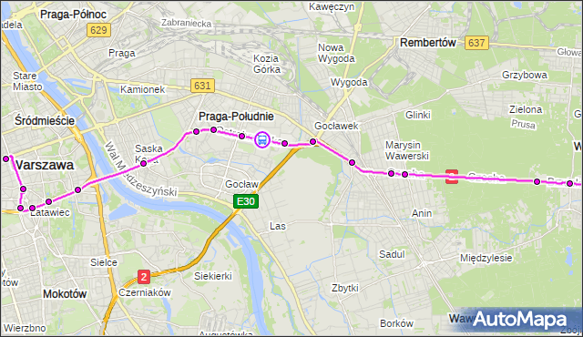 Rozkład jazdy autobusu 502 na przystanku CH Promenada 01. ZTM Warszawa na mapie Targeo