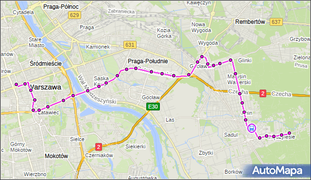 Rozkład jazdy autobusu N25 na przystanku Czatów 02. ZTM Warszawa na mapie Targeo