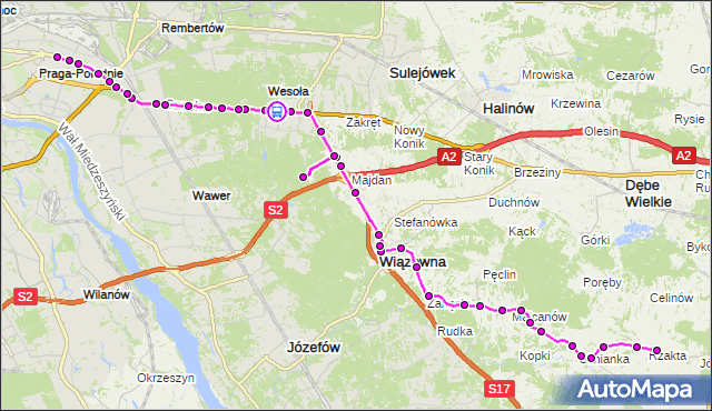 Rozkład jazdy autobusu 720 na przystanku Fabryczna 01. ZTM Warszawa na mapie Targeo