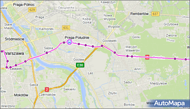 Rozkład jazdy autobusu 502 na przystanku Poligonowa 01. ZTM Warszawa na mapie Targeo