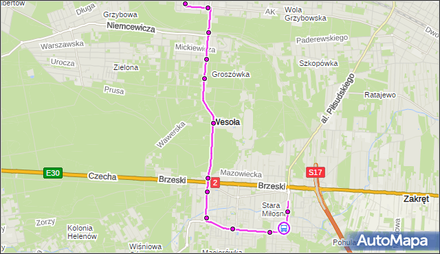 Rozkład jazdy autobusu 198 na przystanku Rumiankowa 01. ZTM Warszawa na mapie Targeo