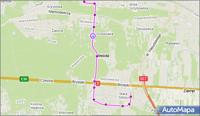 Rozkład jazdy autobusu 198 na przystanku Staszica 01. ZTM Warszawa na mapie Targeo