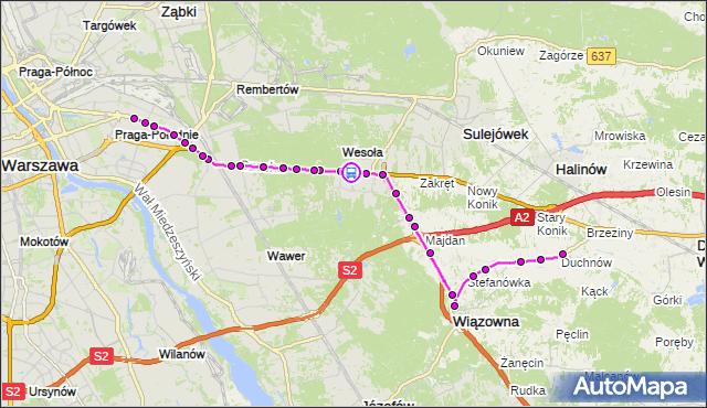 Rozkład jazdy autobusu 730 na przystanku Fabryczna 01. ZTM Warszawa na mapie Targeo