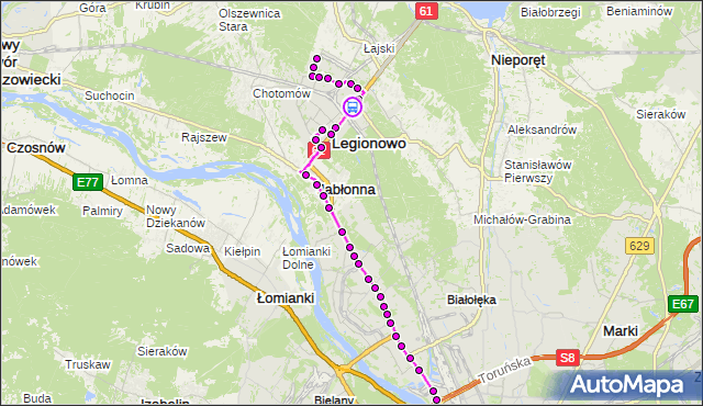 Rozkład jazdy autobusu 731 na przystanku Zegrzyńska 01. ZTM Warszawa na mapie Targeo
