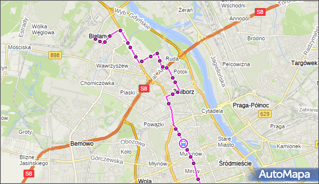 Rozkład jazdy autobusu N46 na przystanku Anielewicza 01. ZTM Warszawa na mapie Targeo