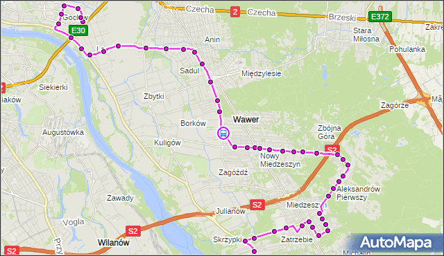 Rozkład jazdy autobusu 213 na przystanku Klimatyczna 01. ZTM Warszawa na mapie Targeo