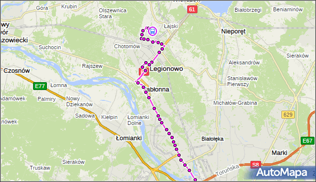 Rozkład jazdy autobusu 731 na przystanku Starostwo Powiatowe 01. ZTM Warszawa na mapie Targeo