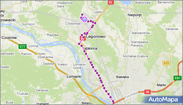 Rozkład jazdy autobusu 731 na przystanku Bandurskiego 02. ZTM Warszawa na mapie Targeo