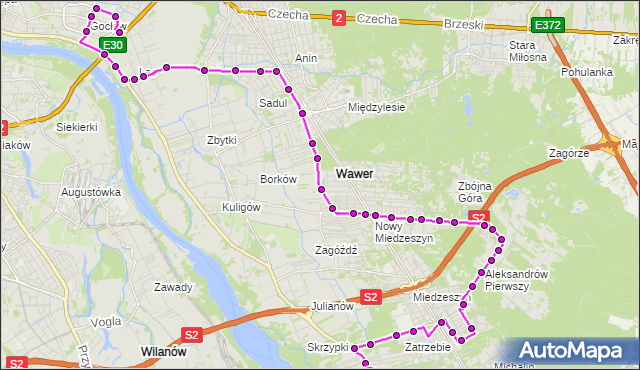 Rozkład jazdy autobusu 213 na przystanku Błota 03. ZTM Warszawa na mapie Targeo