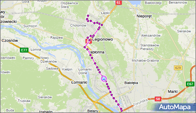 Rozkład jazdy autobusu 731 na przystanku Henryków 02. ZTM Warszawa na mapie Targeo