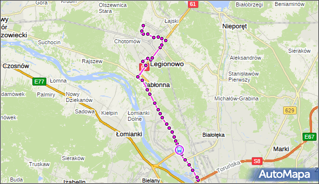 Rozkład jazdy autobusu 731 na przystanku Obrazkowa 02. ZTM Warszawa na mapie Targeo